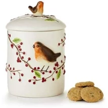 Grandma Wild's Robin with Berries Ceramic Biscuit Barrel (kerámia keksztároló) 150g