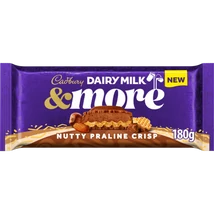 Cadbury Dairy Milk &More Nutty Praline Crisp Milk Chocolate Bar 180g