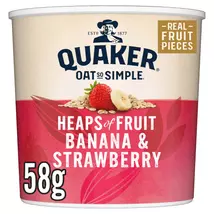Quaker Oats Oat So Simple Heaps Of Fruit Banana & Strawberry 58g