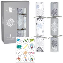 Giftmaker Silver & White Christmas Crackers 8 db 12" méretű cracker