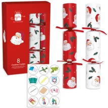 Giftmaker Traditional Santa Christmas Crackers 8 db 12" méretű cracker