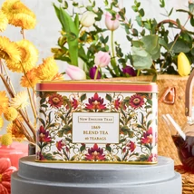 New English Teas Embroidery Lotus Flower Classic Tea Tin 40 filter