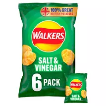 Walkers Salt & Vinegar Chips - Sós/Ecetes 6x25g