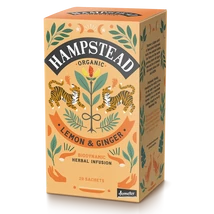 Hampstead Organic Lemon & Ginger - Bio Gyömbér-Citrom Tea 20 db filter