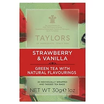 Taylors of Harrogate Green Tea with Strawberry & Vanilla (Zöld tea eperrel és vaníliával) 20 db borítékolt filter