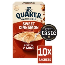 Quaker Oats So Simple Sweet Cinnamon - Fahéj ízû instant zabkása 10 tasak 330g Quaker Oats So Simple Sweet Cinnamon - Fahéj ízû instant zabkása 10 tasak 330g