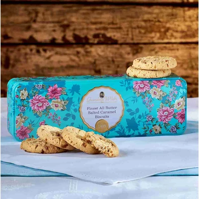 Grandma Wild’s Victorian Floral Tin Butter Salted Caramel Biscuits 150g