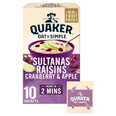 Quaker Oat So Simple Apple, Sultana, Raisin & Cranberry (10 instant tasak)