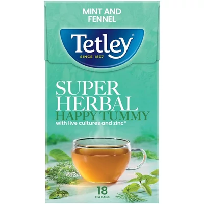 Tetley Super Herbal Happy Tummy Mint & Fennel – 18 filter