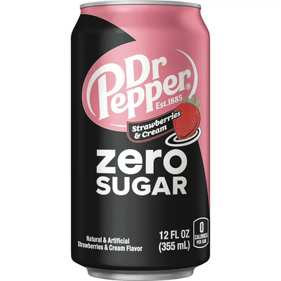 Dr Pepper Zero Strawberries and Cream Soda [USA] 355ml