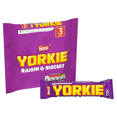 Yorkie Raisin & Biscuit Chocolate Bar Multipack 3 x 44g