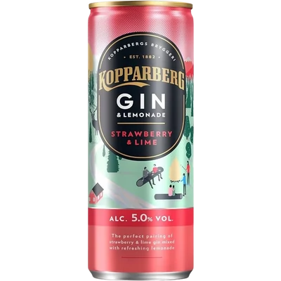 Kopparberg Gin & Lemonade Strawberry & Lime 5% 250ml