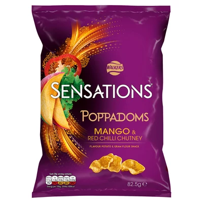Sensations Mango & Red Chilli Poppadoms 82.5g
