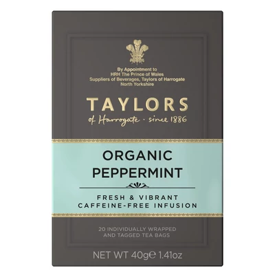 Taylors of Harrogate Organic Peppermint  (borsmenta) Tea 20 db borítékolt filter