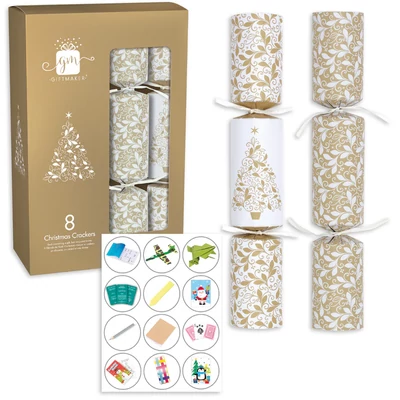Giftmaker Cream and Gold Christmas Crackers 8 db 12" méretű cracker Giftmaker Cream and Gold Christmas Crackers 8 db 12" méretű cracker
