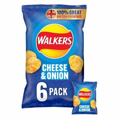 Walkers Crisps Cheese & Onion 6x25g