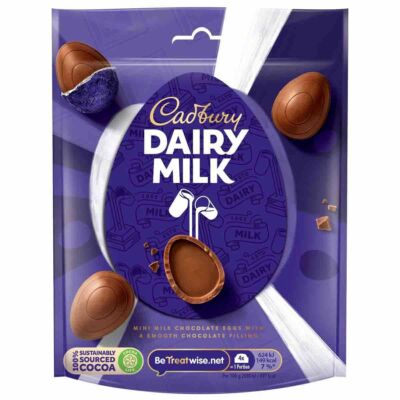 Cadbury Dairy Milk Mini Filled Eggs Bag 77G
