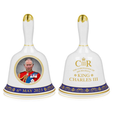  King Charles Coronation Royalty Round Ceramic Bell 
