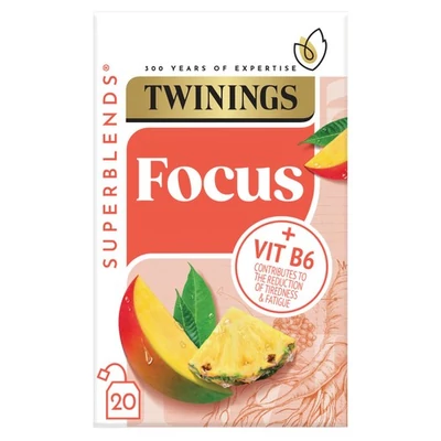 Twinings Superblends Focus Tea (Mangó és ananász tea ginzenggel) 20 db filter
