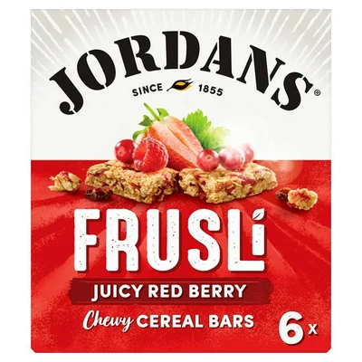 Jordans Frusli Juicy Red Berry Chewy Cereal Bars 6x30g