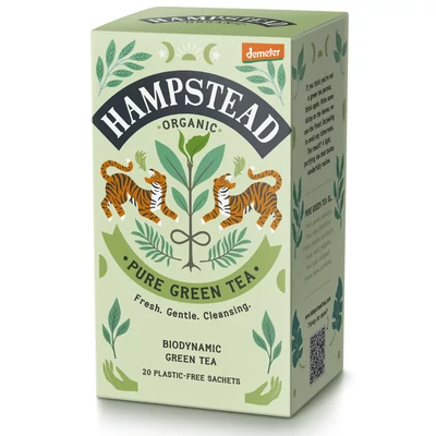 Hampstead Tea  Organic and Biodynamic Pure Green Tea Bags 20 db borítékolt filter Hampstead Tea  Organic and Biodynamic Pure Green Tea Bags 20 db borítékolt filter