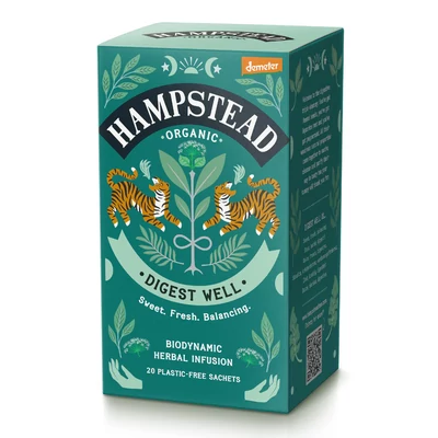 Hampstead Tea  Organic & Biodynamic Digest Well Tea Bags (emésztést támogató tea) 20 db borítékolt filter