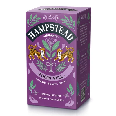 Hampstead Tea   Organic Focus Well Tea Bags 20 db borítékolt filter