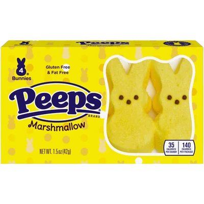 Peeps Marshmallow Bunnies Yellow 4 Pack  [USA] 42g