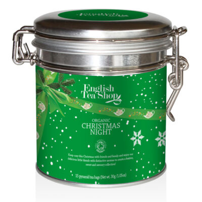 English Tea Shop Organic Christmas Night (zöld fémdobozos tea) 15 db filter