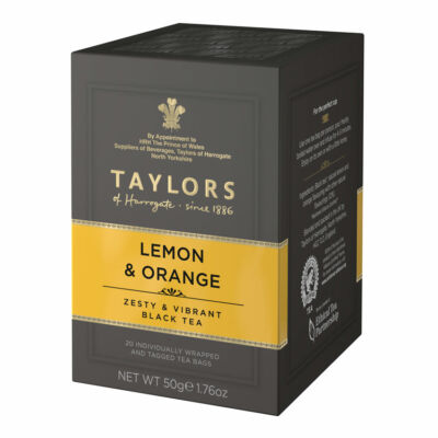 Taylor's of Harrogate Lemon & Orange (Fekete Tea citrommal és naranccsal) 20 db borítékolt filter