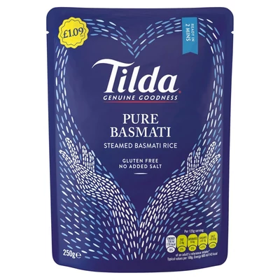 Tilda Steamed Pure Basmati Rice  250g