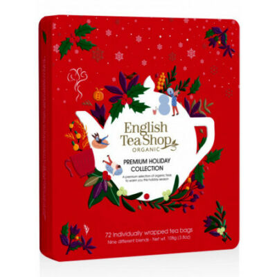 English Tea Shop Premium Holiday Collection - Ünnepi piros fémdobozos teaválogatás 72 filter 