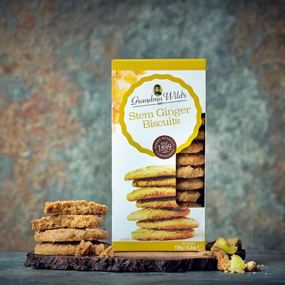 Grandma Wild’s Stem Ginger Biscuits (Gyömbérdarabos keksz) 150g