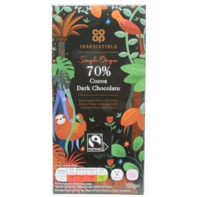 Co Op Irresistible Dark 70% Peruvian Chocolate 100g