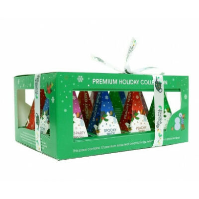 English Tea Shop - Premium Holiday Collection - Zöld Karácsonyi selyempiramis teaválogatás 12 db filter