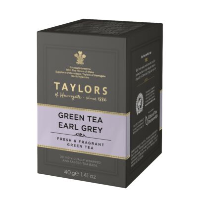 Taylors of Harrogate Green Tea Earl Grey (Zöld Earl Grey Teal) 20 db borítékolt filter