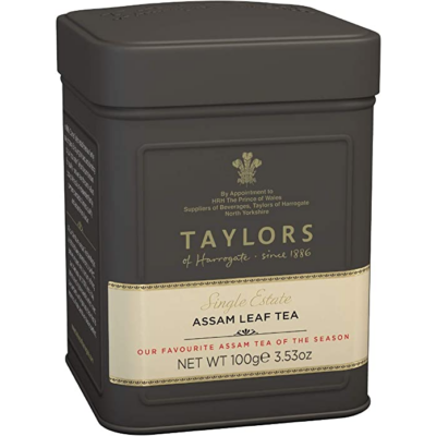 Taylors of Harrogate Single Estate Assam Tea- Loose Tea Tin Caddy 100g