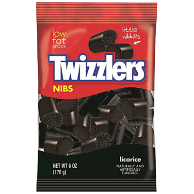 Twizzlers Nibs Black Licorice Candy Bits [USA] 170g
