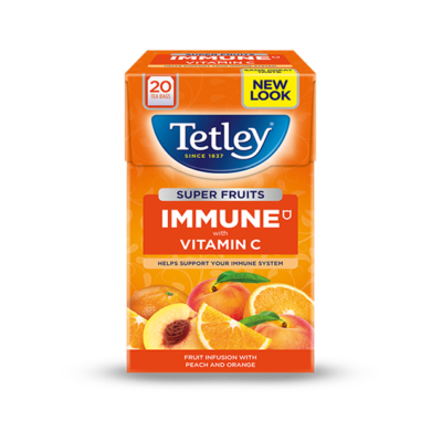 Tetley Super Fruit Vitamin C Peach and Orange Tea (Őszibarack és narancs) 20 db filter