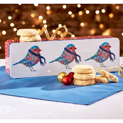 Grandma Wilds Embossed Patchwork Robin Tin Clotted Cream Biscuits 200g