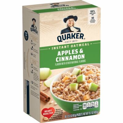 Quaker Instant Oatmeal Apple & Cinnamon 430g  [USA] 10 instant tasak