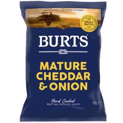 Burts Mature Cheddar & Onion Chips  40g