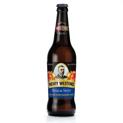 Henry Westons Medium Sweet Cider (500ml, 4.5%) 