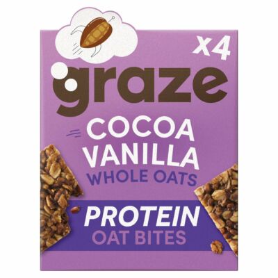 Graze Protein Bites - Cocoa Vanilla Oat Squares 120g