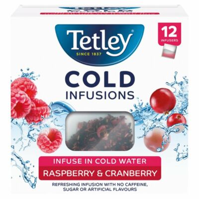 Tetley Cold Infusions Raspberry & Cranberry Teabags 12 db