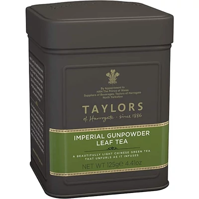 Taylor's of Harrogate Imperial Gunpowder Leaf Caddy (szálas fémdobozos zöld tea) 125g