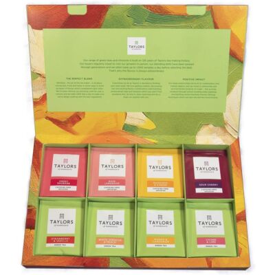 Taylors of Harrogate Assorted Green Teas and Fruit Infusions Selection Gift Box (Gyümölcs- és zöld tea válogatás) 48 db filter