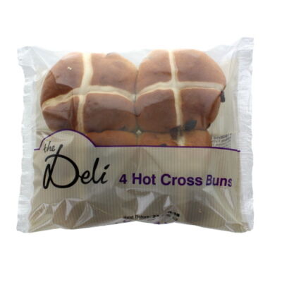 The Deli Hot Cross Buns 4pk