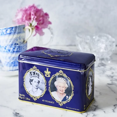 New English Queen Elizabeth II Tin - 40 db teafilter