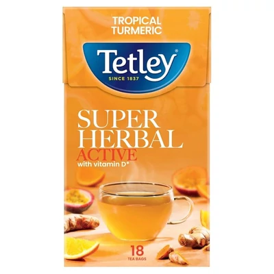 Tetley Super Herbal Active Tropical Turmeric – 18 filter